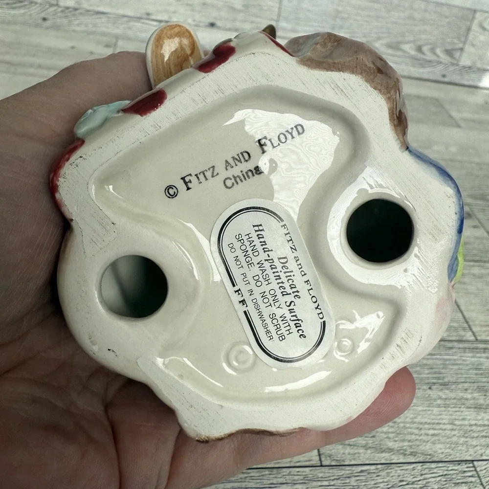 Fitz & Floyd Christmas Santa Gingerbread Candy Ceramic Candle Holder Sugar Plum‎